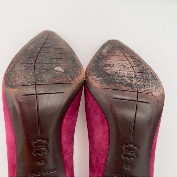 Cole Haan Grand OS Eliza Magenta/Berry Suede Pointed‑Toe Pumps Women’s Size 8 - Picture 11 of 14